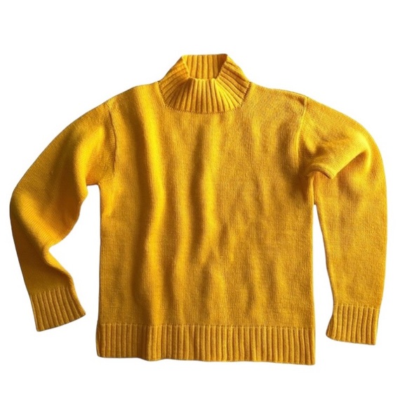 Vintage Golden Yellow Mockneck Long Sleeved Sweater M - Picture 1 of 6